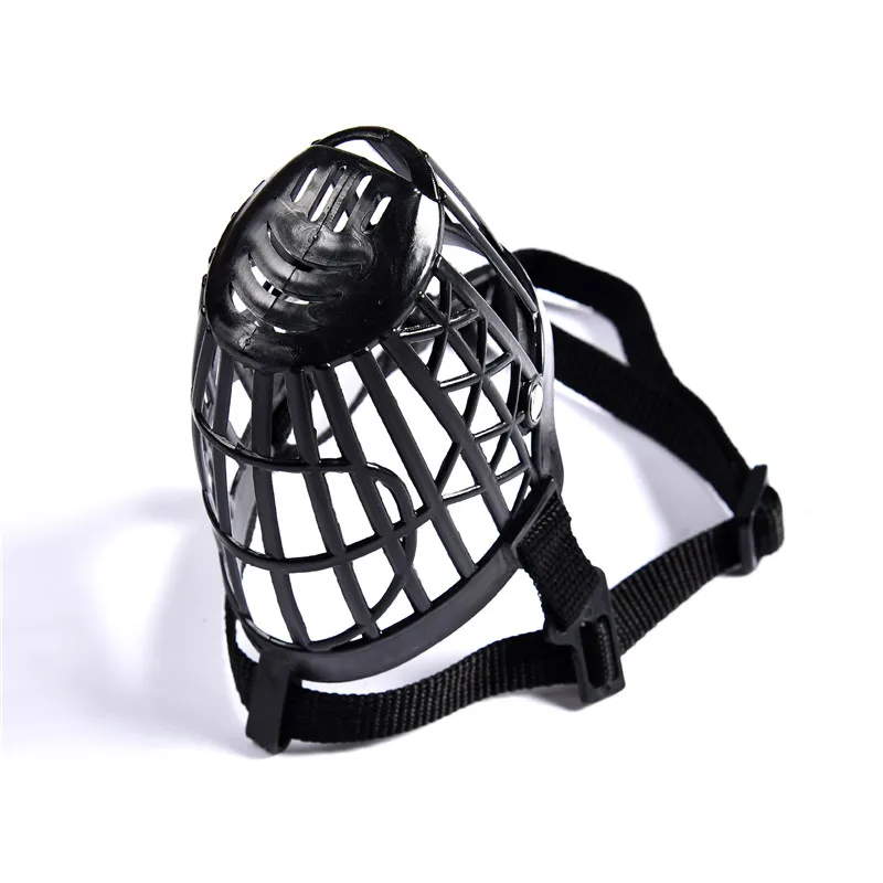 New Breathable 1Pcs No Bite Basket Pet Supplies Adjustable Muzzle Cages PE Dog Muzzle Cage Black Mouth Mesh Cover Dog Collar