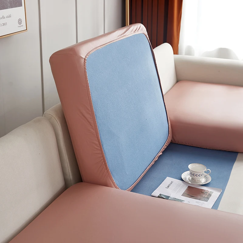Stretch PU leather waterproof sofa cushion cover sofa seat slipcover backrest cover easy clean sofa protector for pets kids - Image 10
