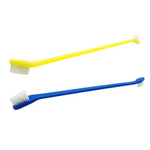 2Pcs Dog Toothbrush Dual Head Small Large Brush Heads for Cats Dogs Soft Tapered Bristles Safe Oral Hygiene Pet Toothbrush