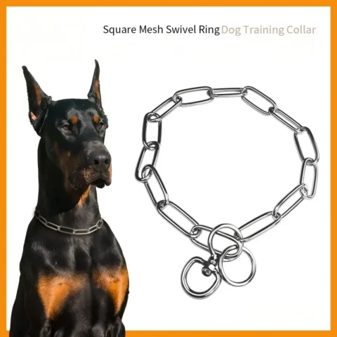 Large Dog Harness with Stainless Steel Leash Explosion-Proof Shock Absorption Universal Square Ring for Dog Training And Walk