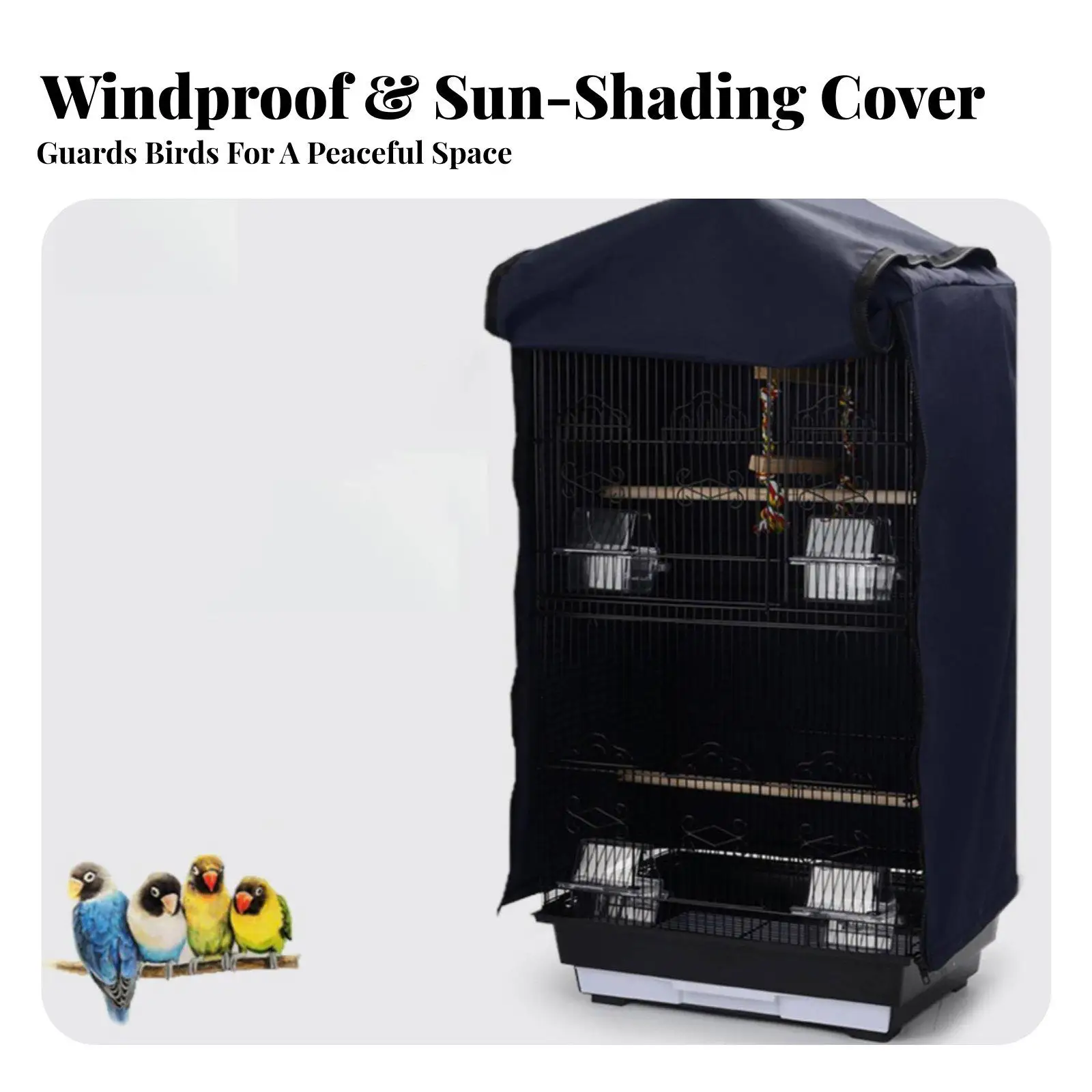 Bird Cage Cover Windproof Sun Blocking Pet Supply for Indoor, Living