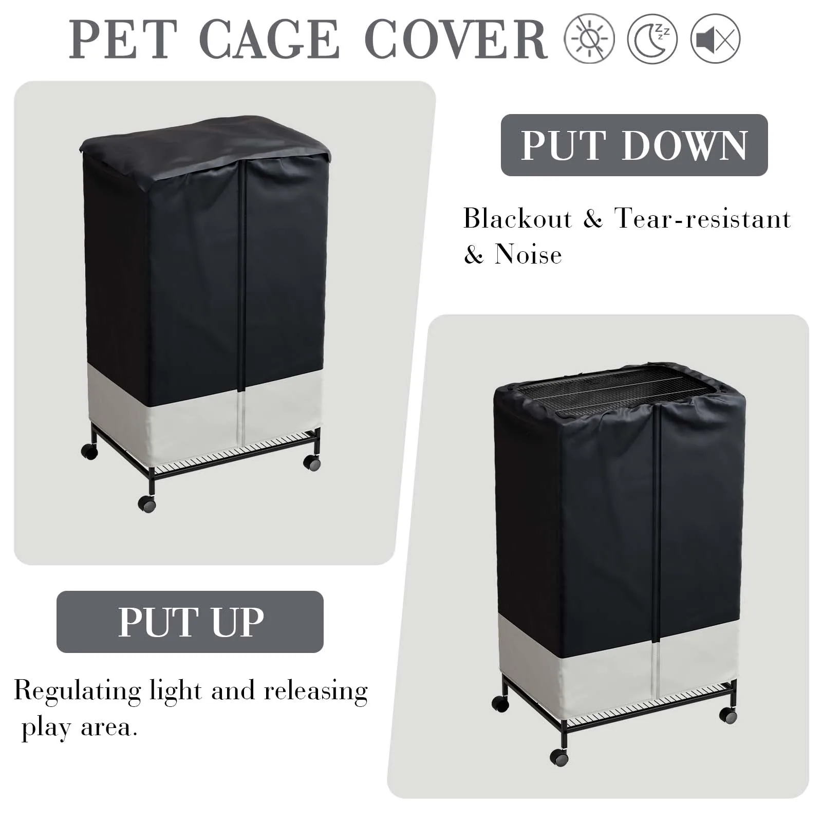 Indoor and Outdoor Bird Cage Cover to Small Animal Privacy Comfort with Removable Top Panel Durable Breathable Waterproof Cov