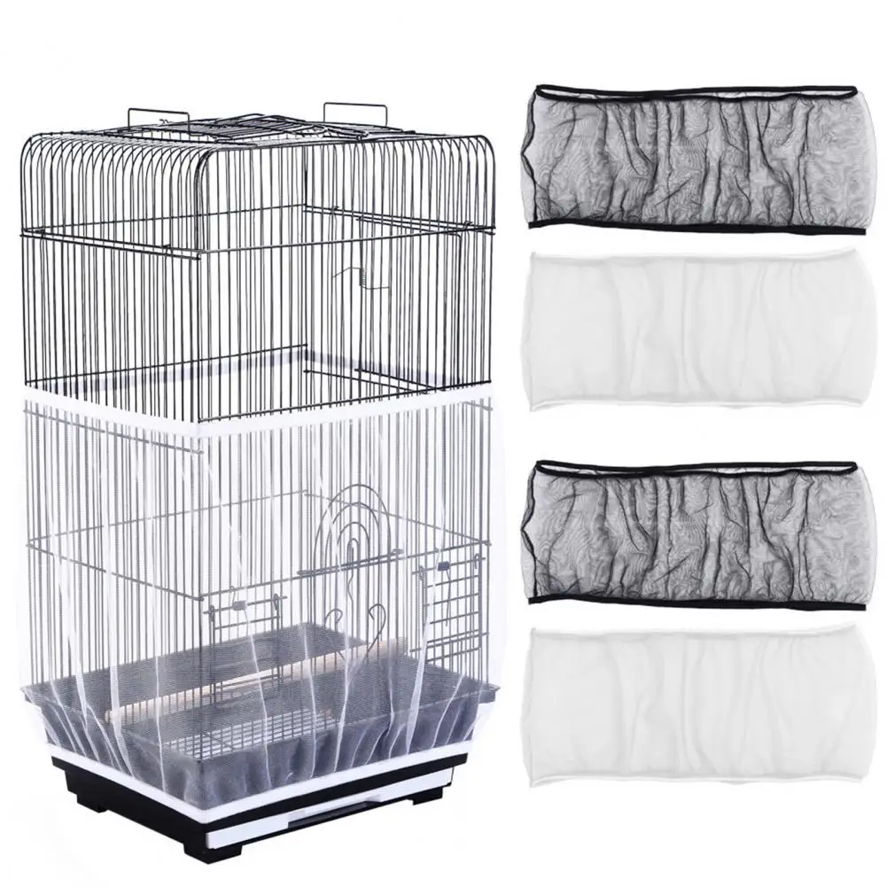 Mesh Birds Cage Cover Dustproof Birds Cage Cover Adjustable Nylon Mesh Birdcage Cover for Parrot Macaw Round Square Cages