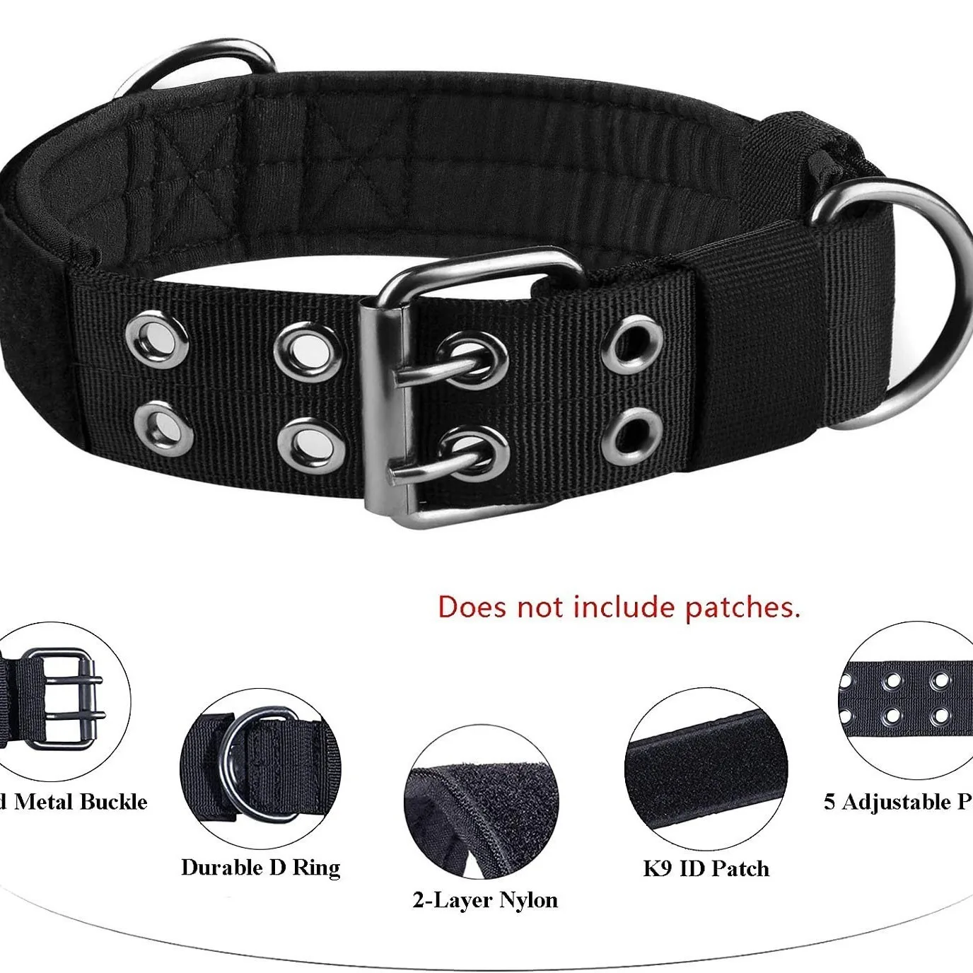 Outdoor Tactical Dog Collar Set Dog Leash Metal Buckle Breathability Nylon Adjustable Dog Collar for Training Neck Pet Produc