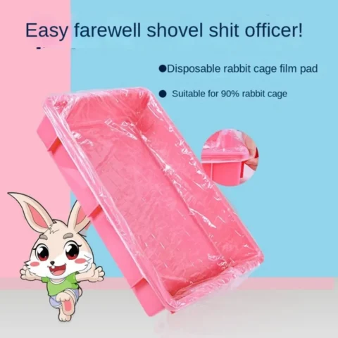 10pcs Rectangular Disposable Rabbit Cage Tray Mat Transparent Elastic Pet Tray Cover Thick Film Cover for Dog Cat
