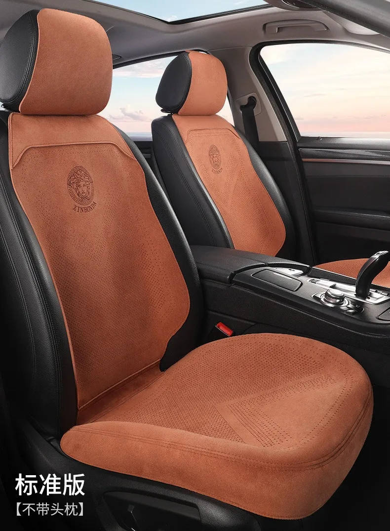 Light Luxury Suede Leather Car Seat Covers Universal Non Slip Car Seat Protectors Full Set Interior Accessories Car Seat Cushion - Image 7