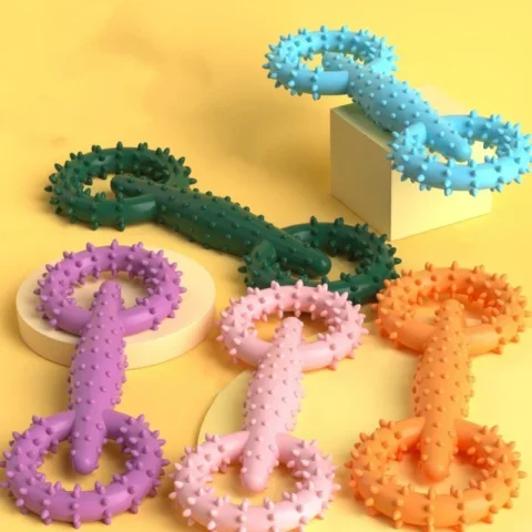 Dog Pull Ring Puppy Chewing Toy Indestructible Pet Pull Ring Toys Interactive Puppy Chew Toy For Boredom Relief Teeth Cleanin
