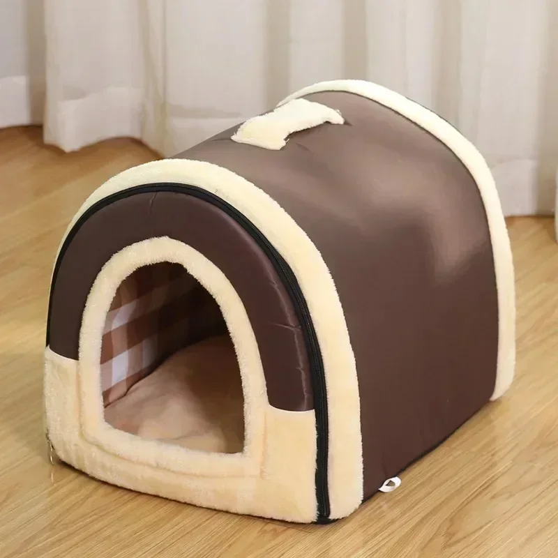 Foldable All Season Pet Kennel Portable Semi Enclosed Nest Warm Sleeping Accessory for Small Medium Dog Cat Autumn Indoor Res