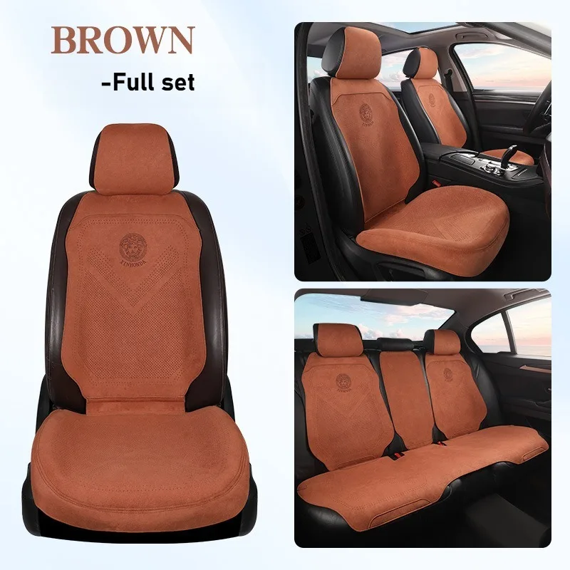 Light Luxury Suede Leather Car Seat Covers Universal Non Slip Car Seat Protectors Full Set Interior Accessories Car Seat Cushion - Image 10
