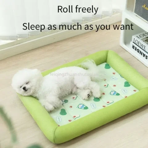 Summer Washable Pet Dog Bed Met Breathable Soft Cat Blanket Sofa Sleeping Cooling Pad Square Mat For Small Medium Large Dogs 