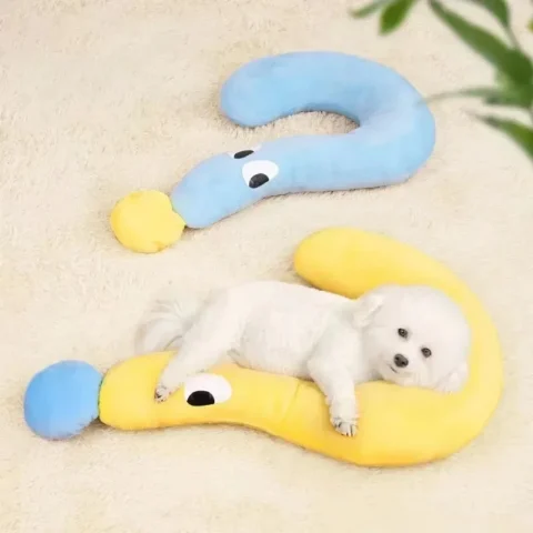 1Pc U-Shaped Pet Neck Support Pillow, Soft Deep Sleep Headrest Cushion Sleeping Mat for Puppy Kitten Dog Cat Pet Supplies