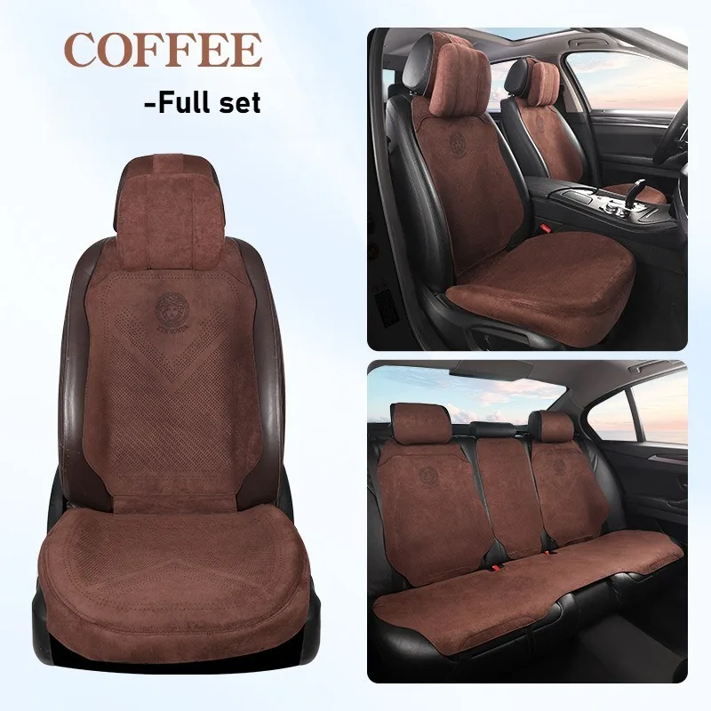 Light Luxury Suede Leather Car Seat Covers Universal Non Slip Car Seat Protectors Full Set Interior Accessories Car Seat Cushion - Image 20
