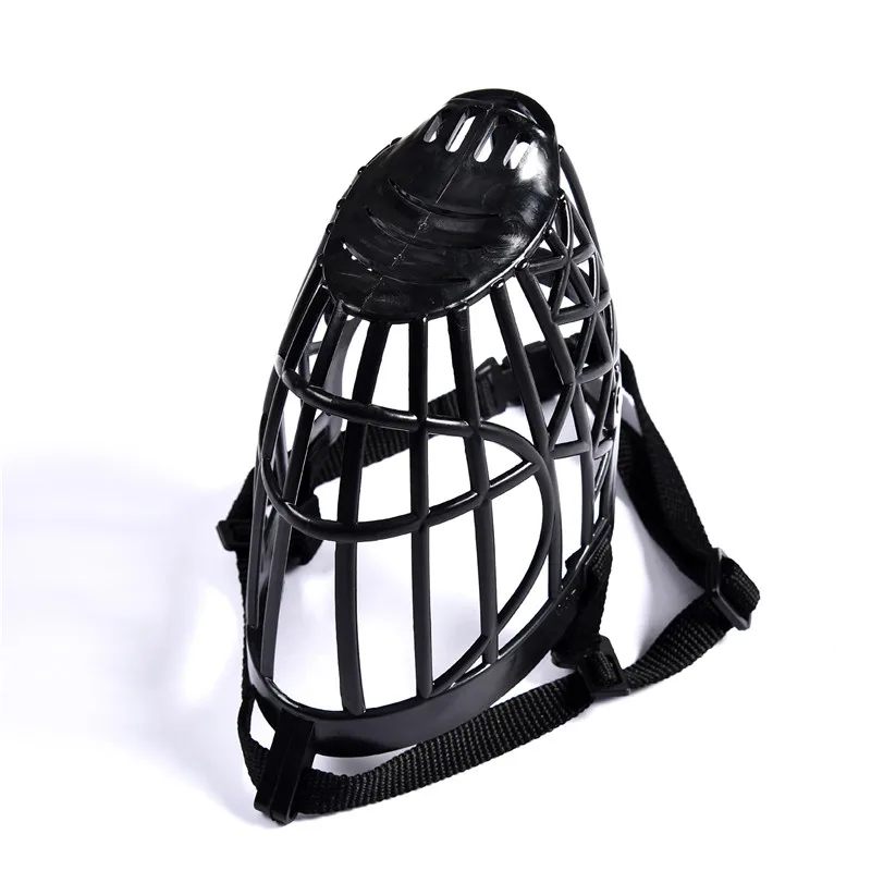 New Breathable 1Pcs No Bite Basket Pet Supplies Adjustable Muzzle Cages PE Dog Muzzle Cage Black Mouth Mesh Cover Dog Collar