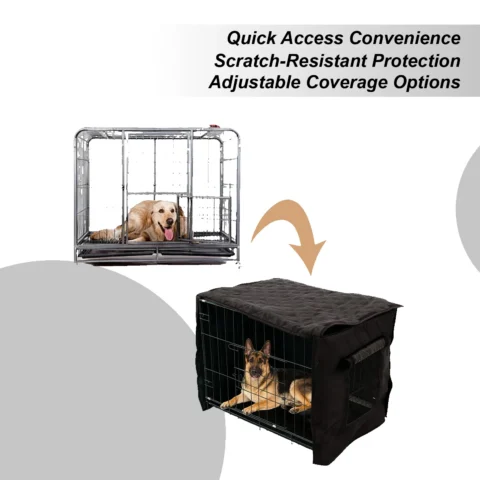 Dog Crate Cover Heavy Duty Insulated Windproof Pet Accessories Dog Cage Cover For Shade Winter Puppy Cat Bird House Inside