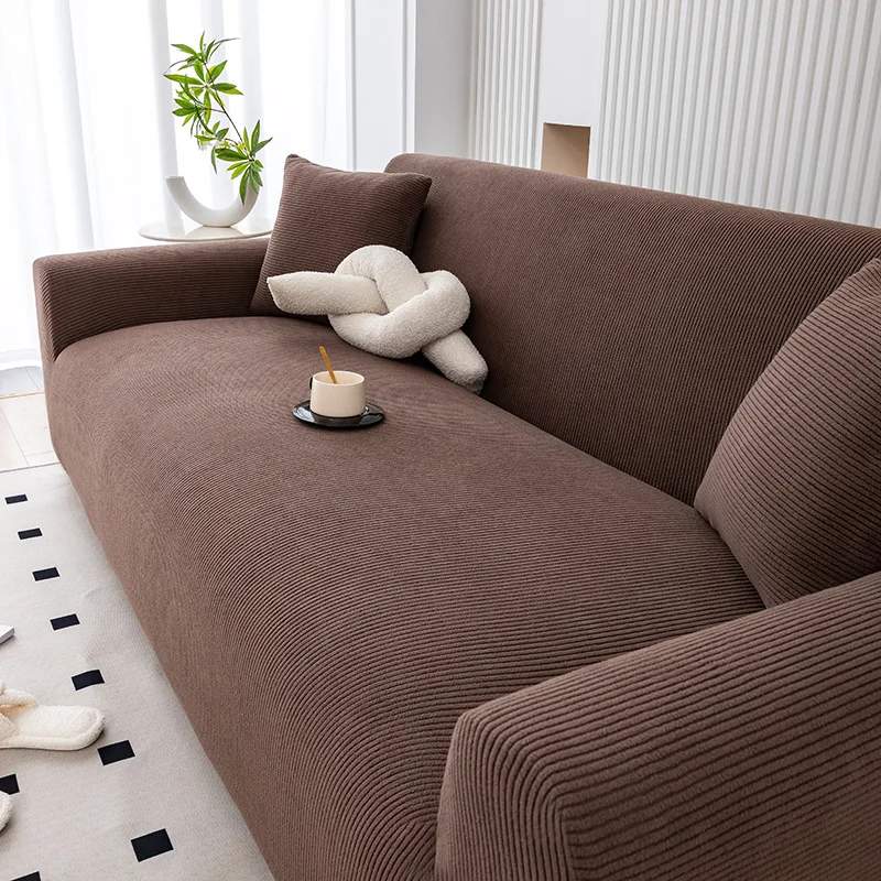 Corduroy Sofa Cover 1-2-3-4 Seater, Non-Slip Elastic Full Wrap Couch Protector for Living Room, Thick Slipcover Machine Washable - Image 10