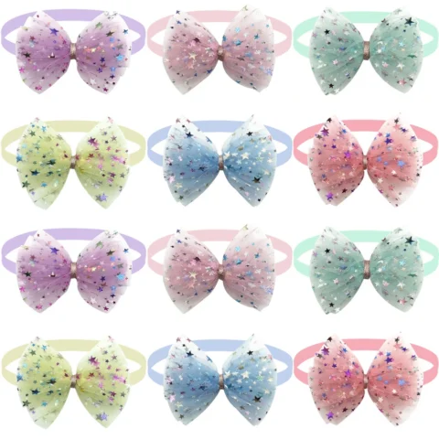 50pcs New Lace Dog Bow Tie Fashion Cute Bulk Small Dog Cat Bowties Collar Small Dog Cat Grooming Accessories For Small Dogs Pets