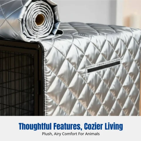 Winter Insulated Pet Enclosure Cover, Thickened 5-layer Waterproof Windproof Crate Cover, for Dog, Cat, Parrot
