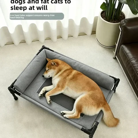 Elevated Cooling Mesh Dog Cot Breathable Moisture Resistant Bed With Pillow Four Seasons Use Indoor For Dog Cat Pet Supplies