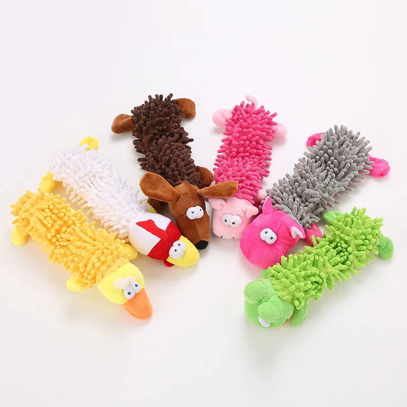 Durable Low Price Pet Dog Plush Toy Animal Shape with Squeaky for Small Dogs Chihuahua Yorkshire Bichon Puppy Chew Cleaning T