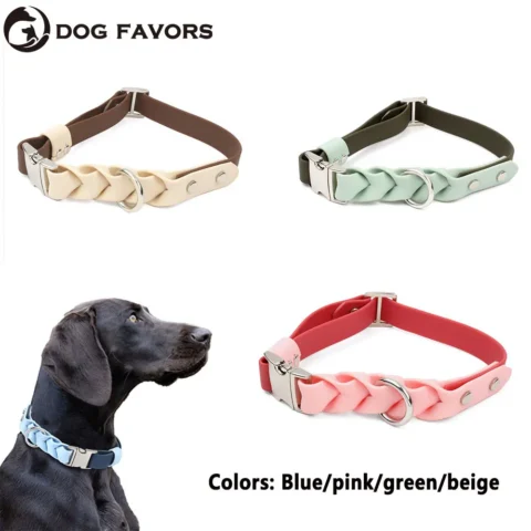 Braided PVC collar For Small And Medium Dog Pet Outdoor Sports Waterproof Leashes And Easy Clean Traction Anti-escape Dog Col