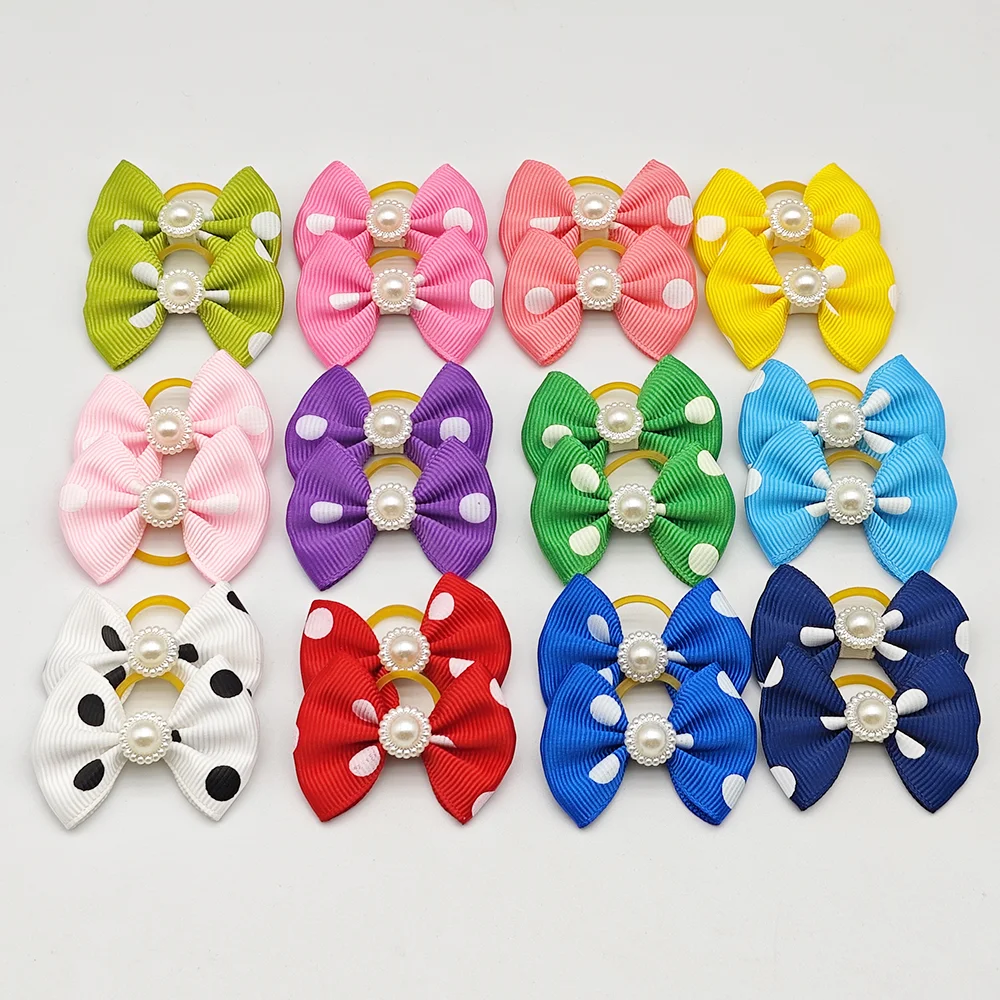 10pcs Hair Bows For Dog Pet Grooming Accessories Puppy Hair Clips With Elastic Rubber Band Yorkshire Terrier Hair Accessories - Image 8