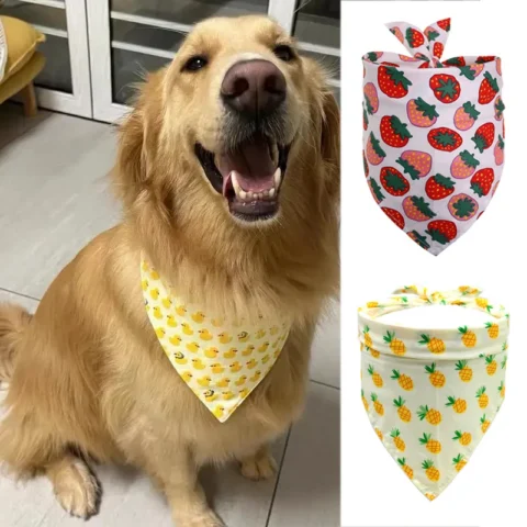Cotton Pet Bandana for Dogs Cats Summer Thin Dog Triangular Bandage Scarf Golden Retriever Bibs Mascotas Grooming Accessories