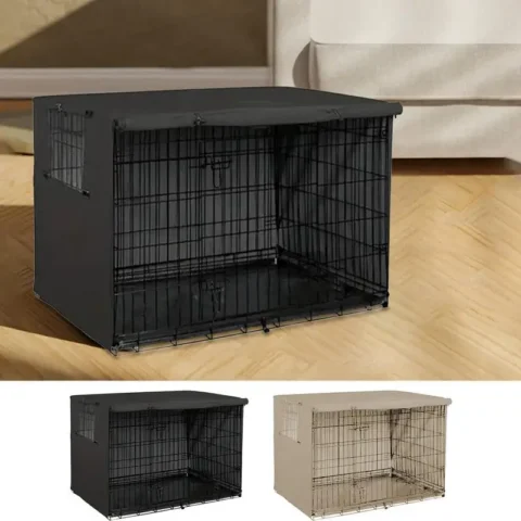 Oxford cloth Dog Kennel Cover Waterproof Windproof Pet Crate Protective Dog Kennel Cover Universal Fit For Indoor Outdoor Cra
