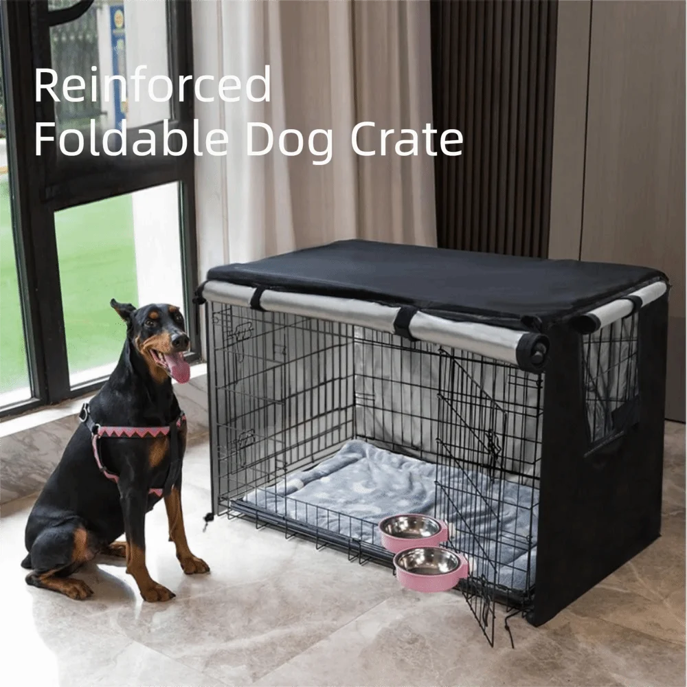 Waterproof Dog Cage Cover Thickened Warm Oxford Cloth Pet Kennel Cover Machine Washable Durable Wire Crate Sun Covers