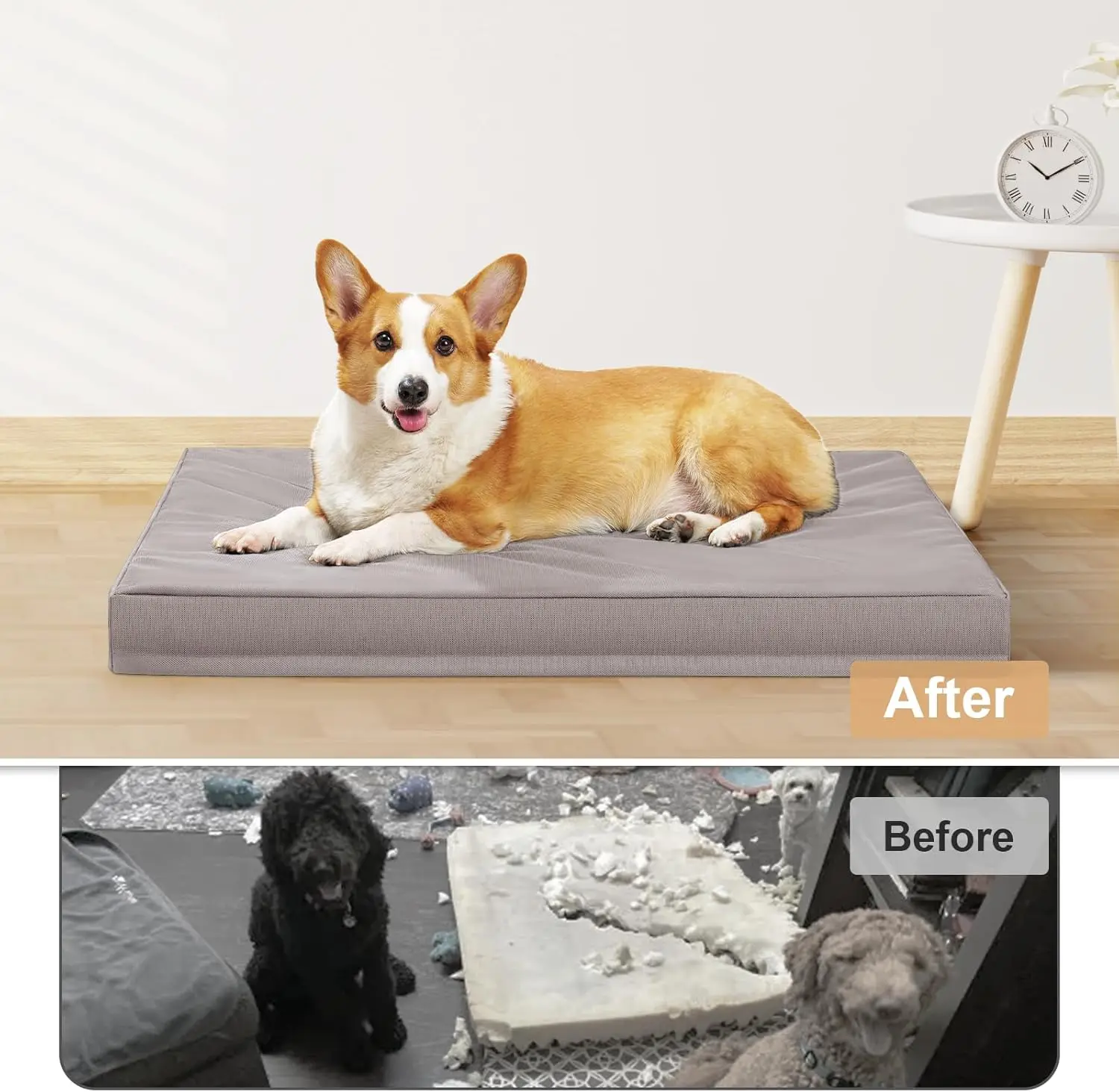 Anti-Dirt Replacement Dog Bed Cover Pad Protector 210D Oxford Waterproof Dog Cushion Cover for Puppy Kitten Other Pet No Fill