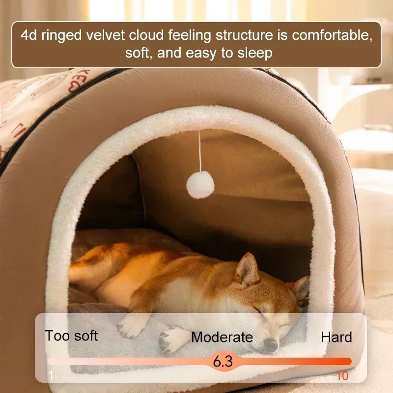 Big Dog Kennel Warm Winter Dog House Mat Detachable Washable Dogs Bed Nest Deep Sleep Tent for Medium Large Dogs House Suppli