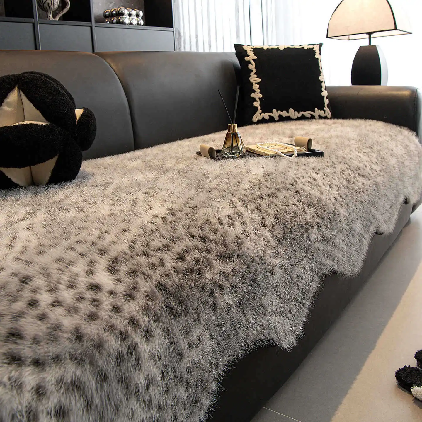 Luxury Imitation Mink Fur Sofa Cover Non-Slip Solid Color Thicken Warm Plush Sofa Towel For Living Room Couch Cover Home Decor - Image 7