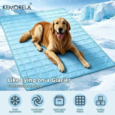 KEMORELA 2026 Ice Cool Upgrade Dog Cooling Mat Summer Pet Cold Bed Extra Large For Small Big Dogs Pad Breathable Pet Cold Bed