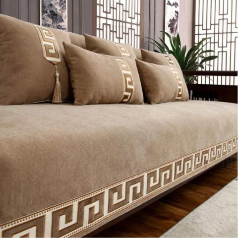 Sofa Cushion Soft Thick Sofa Cover Towel Living Room Non-slip Corner Couch Covers Protective Embroidery 1/2/3/4 Home Seat Ma