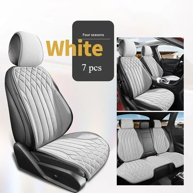 Universal Car Seat Covers,Soft Suede Fabric in Elegant Diamond Pattern,Breathable Car Seat Cushions for All Seasons,Full Set - Image 10