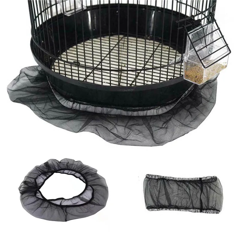 Birdcage Cover Nylon Mesh Bird Parrot Cover Dust Blocking Breathable Fabric Mesh Protective Hood Easy Cleaning Cage Accessori