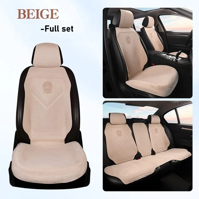 Light Luxury Suede Leather Car Seat Covers Universal Non Slip Car Seat Protectors Full Set Interior Accessories Car Seat Cushion - Image 22
