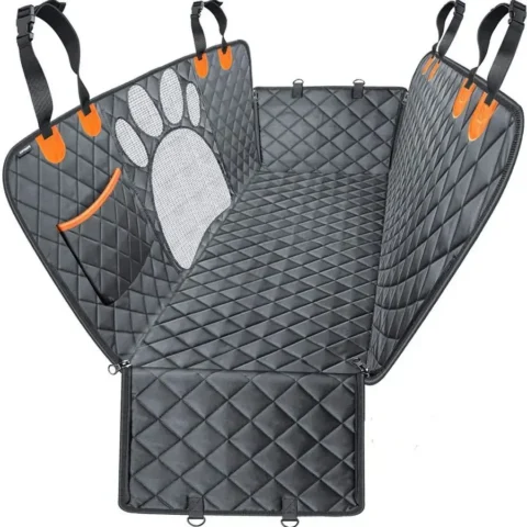 Dog Car Seat Cover for Back Seat  Waterproof Dog Car Hammock with Visual Mesh Window and Side Zipper Car Seat Protect