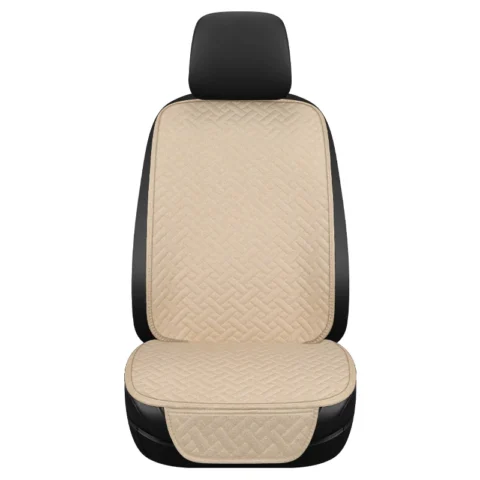 Four season universal linen woven pattern car seat cushion anti slip and wear-resistant single seat three piece set, single p