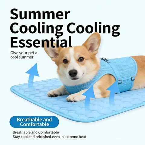 Summer Ice Silk Pet Cooling Mat Waterproof Dog Cat Sleeping Pad Anti Slip Washable Sofa Cushion Self Cooling Pet Bed Accessor