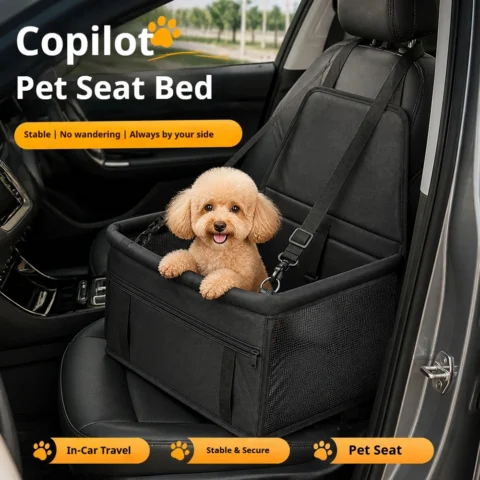 Foldable Car Dog Bed for Front Passenger Seat – Universal Pet Accessory for Small to Medium-Sized Dogs