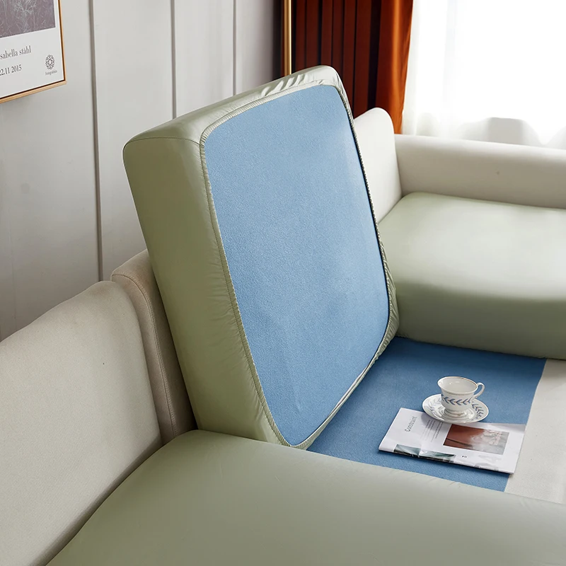Stretch PU leather waterproof sofa cushion cover sofa seat slipcover backrest cover easy clean sofa protector for pets kids - Image 11