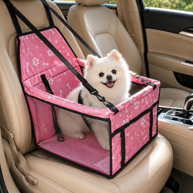 Double Thick Dog Car Seat Cover Foldable Hammock Pet Harness Cat Bag Basket Stable Travel Pet Dog and Cat Safety Car Seat Bag
