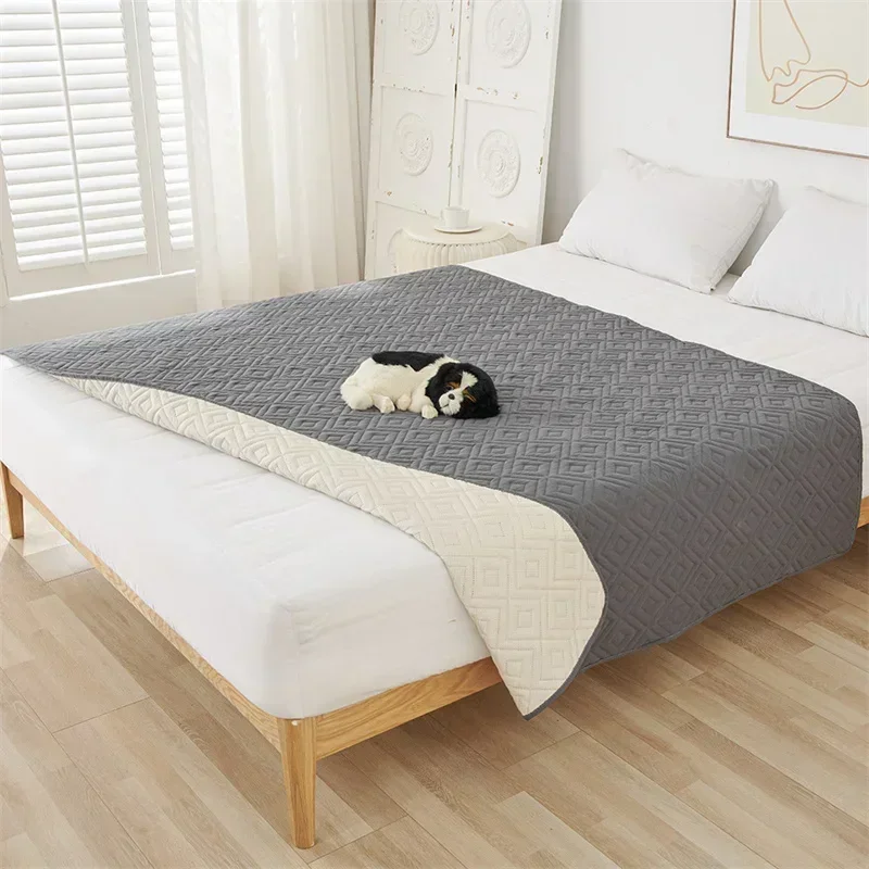 Water Repellent Pets Blanket Bed Mattress Bedspread Cover Cat Solid Color King Size Double Pads Home Dog Mattress Dust Protector - Image 8