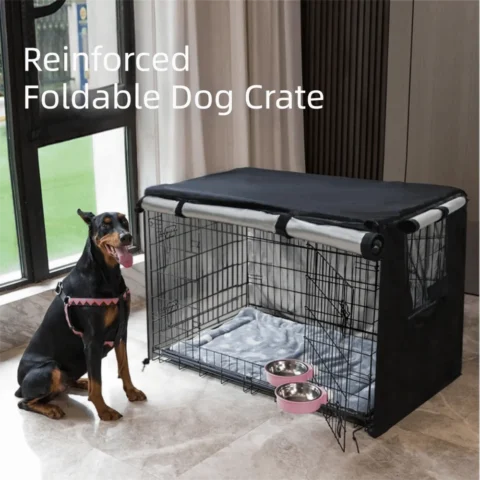 Waterproof Dog Cage Cover Oxford Cloth Sun Proof Pet Kennel Cover Foldable Breathable Wire Crate Sun Covers Wire Cages