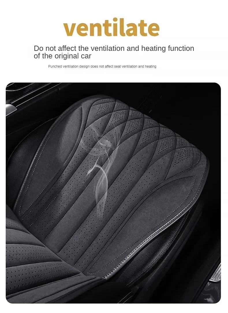Universal Car Seat Covers,Soft Suede Fabric in Elegant Diamond Pattern,Breathable Car Seat Cushions for All Seasons,Full Set