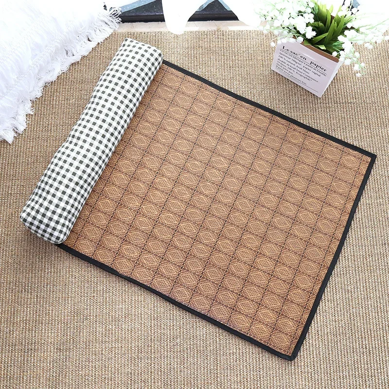 Cat Natural Cooling Mat Summer Pet Self Cooling Pad Cat Bed Mat For Dogs Indoor Rattan Weave Mat Sleeping Cat Bed - Image 8
