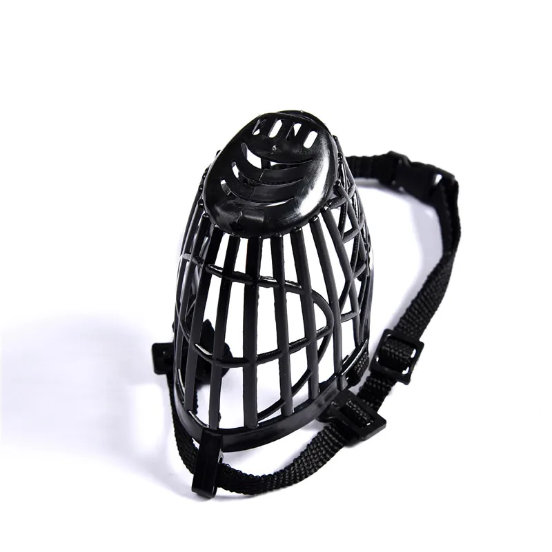 New Breathable 1Pcs No Bite Basket Pet Supplies Adjustable Muzzle Cages PE Dog Muzzle Cage Black Mouth Mesh Cover Dog Collar