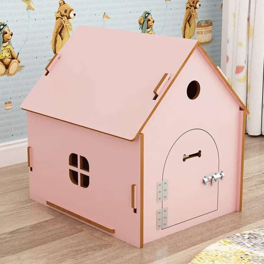 Top Cover Dog House Put Outside Easy Installed Winter Gate Door Window External Entrance Nest Craft Lit Chien Home Pets Produ