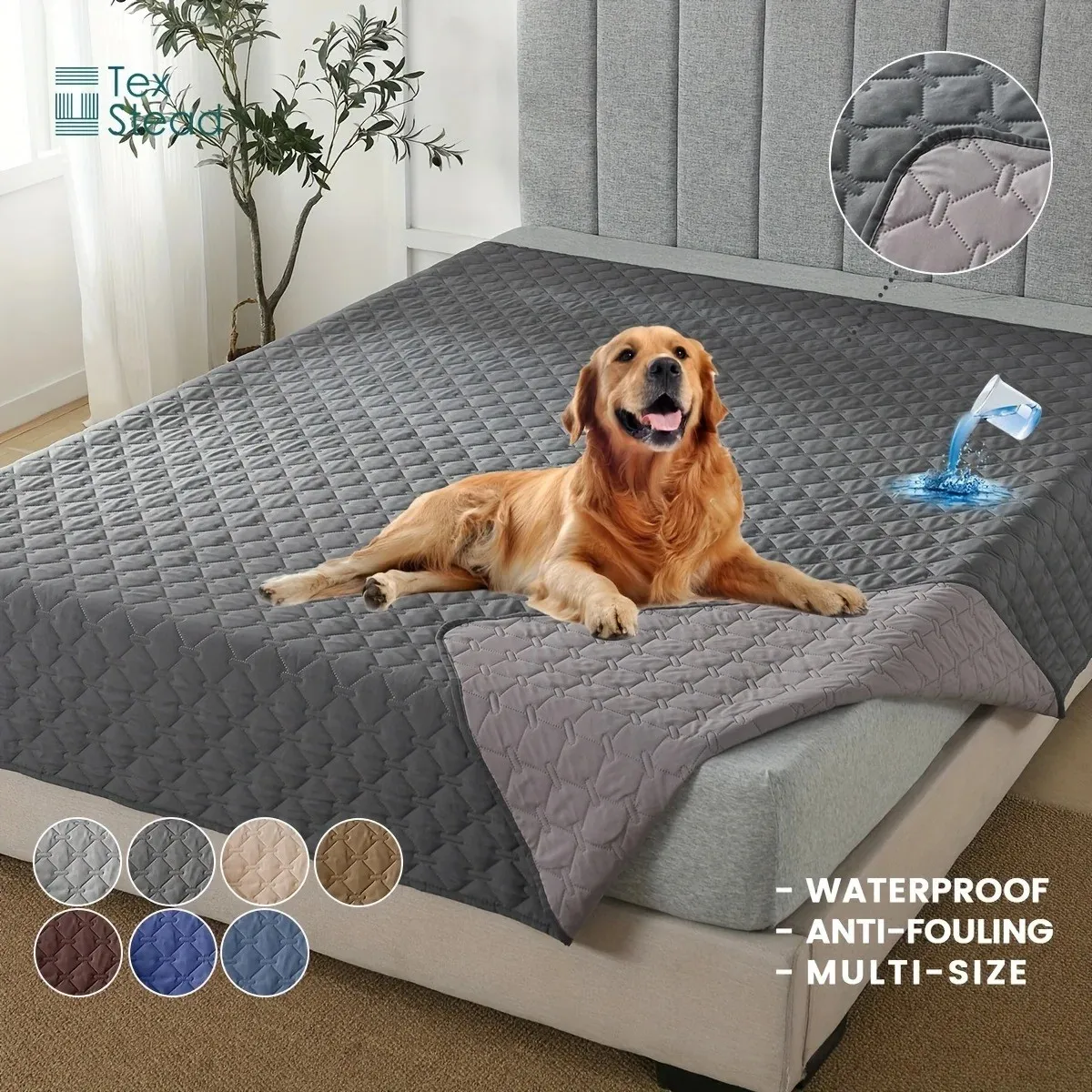 Double-Sided Waterproof Dog Bed Cover Pet Blanket Sofa Couch Furniture Protector Soft Comfortable Cotton Pad for Dogs