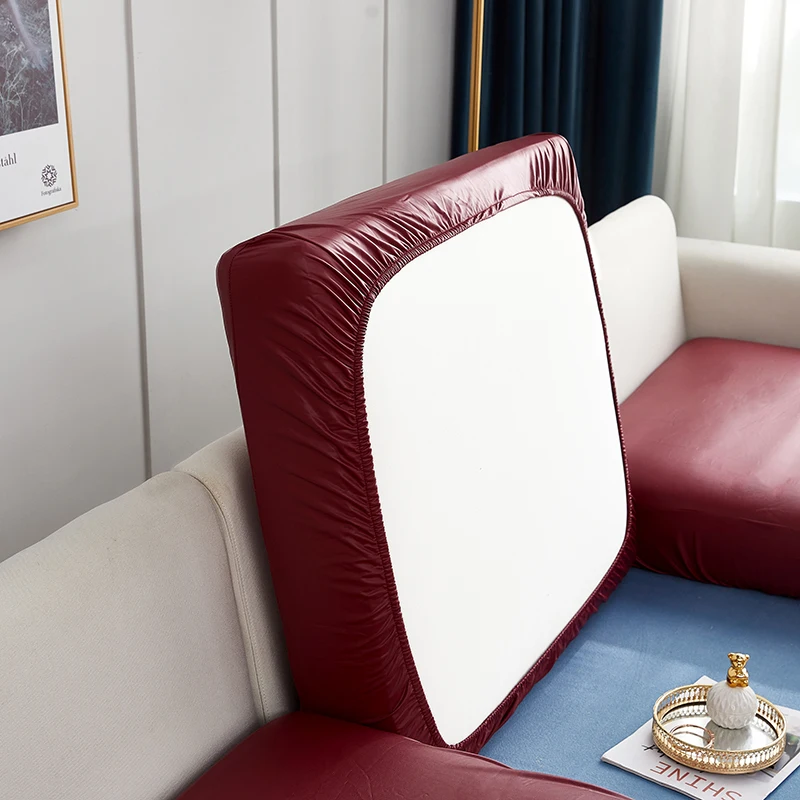 Stretch PU leather waterproof sofa cushion cover sofa seat slipcover backrest cover easy clean sofa protector for pets kids - Image 20